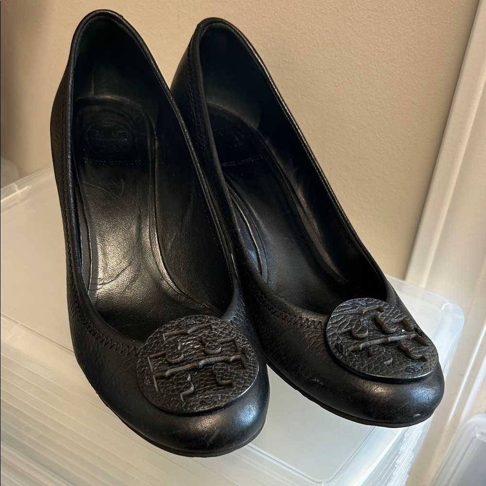 Tory Burch Black Leather Heels